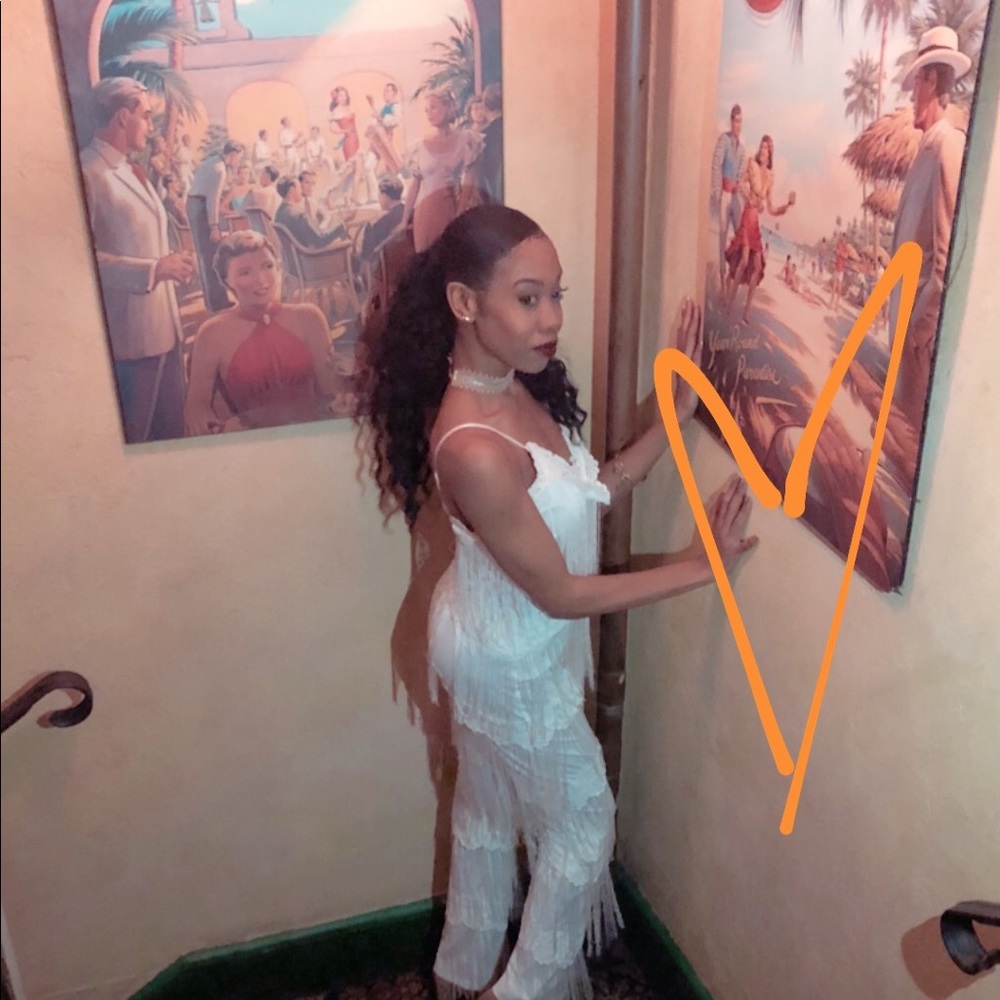 White Fringe Jumpsuit